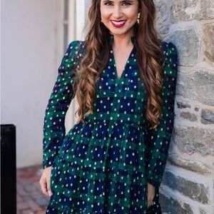 Sail to Sable Blackwatch Plaid Long Sleeve Tunic Dress